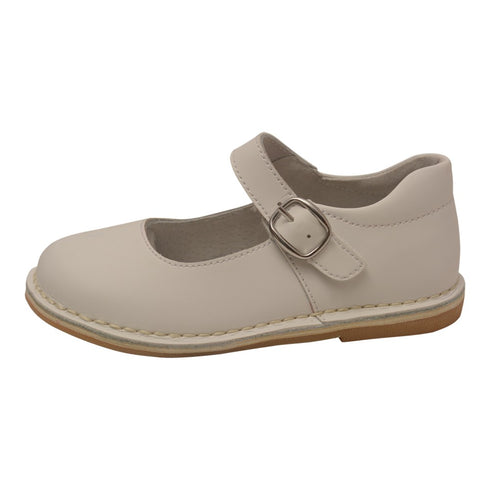 L'Amour Girls White Classic Matte Leather Mary Jane Shoes 4 Baby-10 Toddler - SophiasStyle.com